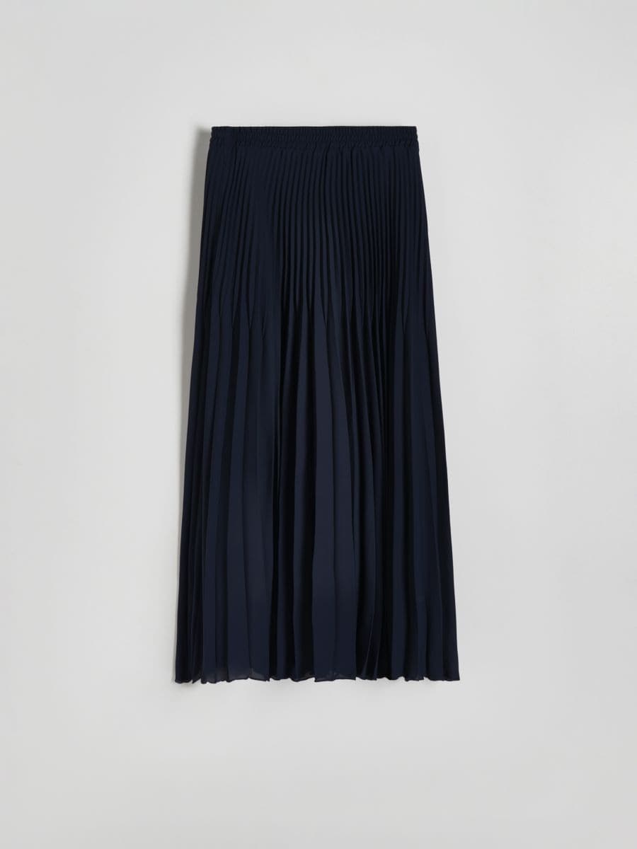 Faltenrock In Maxi-Länge - marineblau  - RESERVED - 4