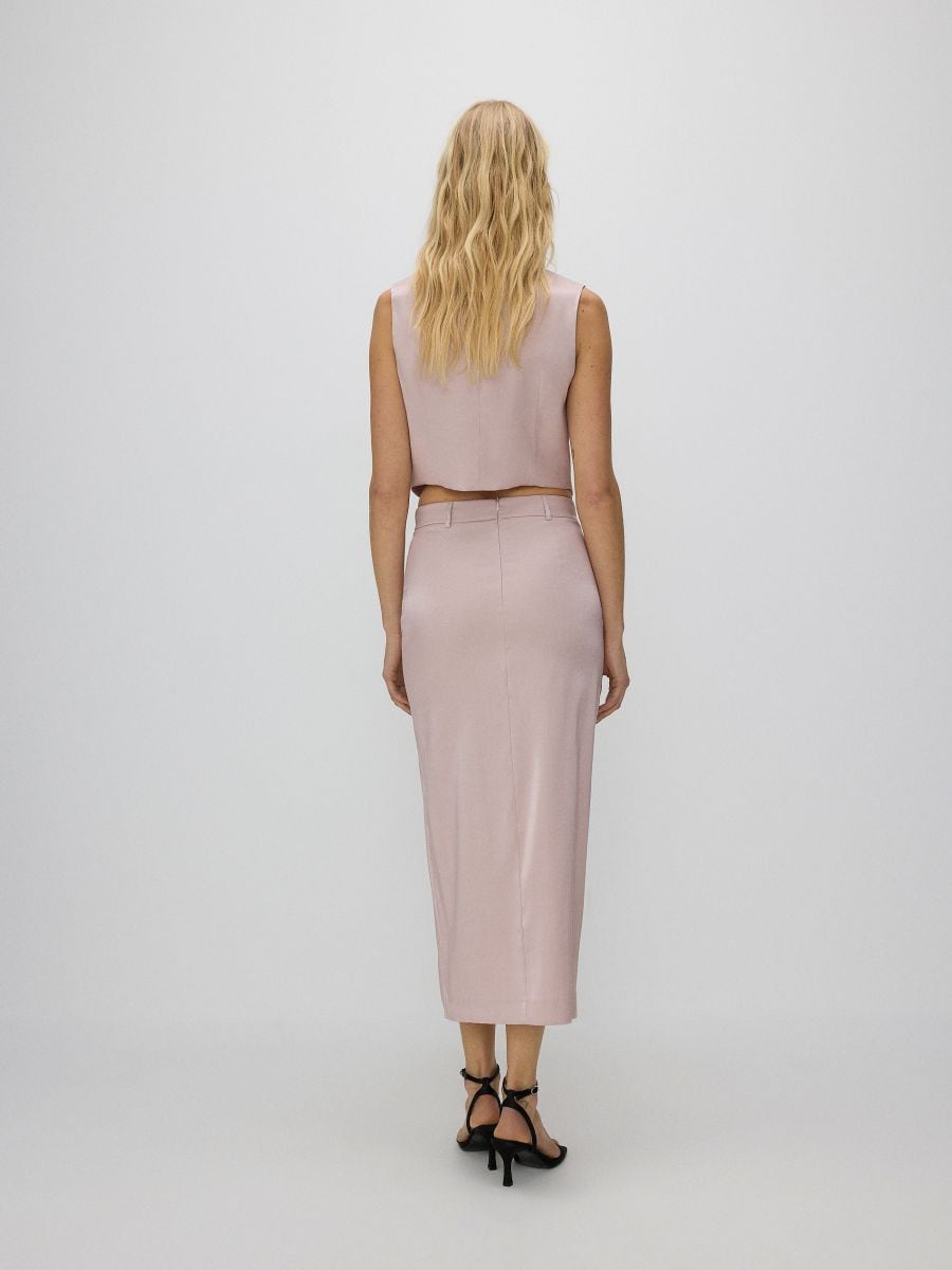 Midi skirt with sheen - pastel pink - RESERVED - 3