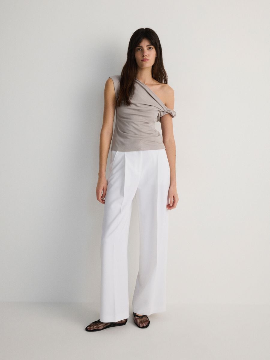 Top with shoulder knot - light grey - RESERVED - 2