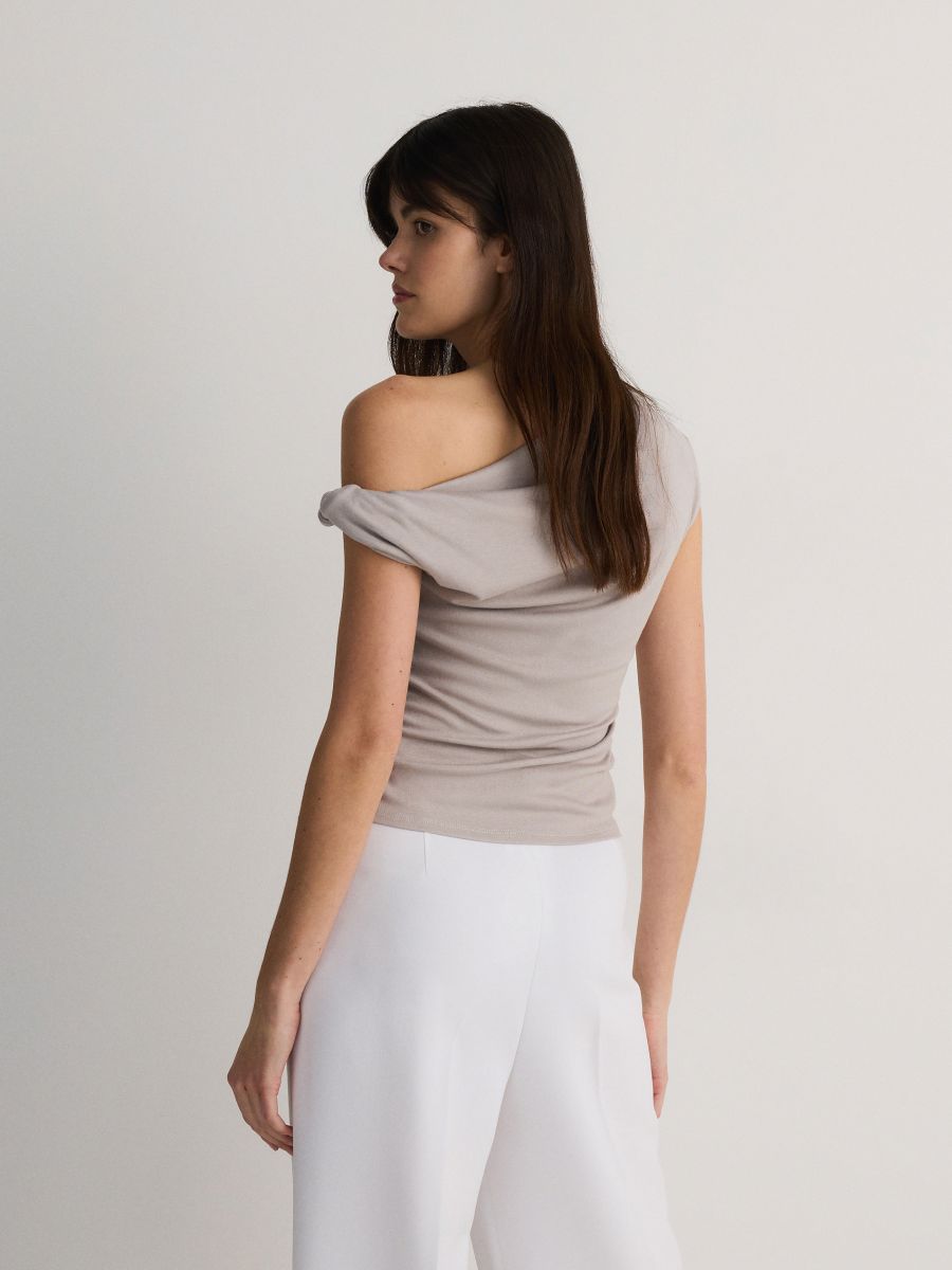 Top with shoulder knot - light grey - RESERVED - 3