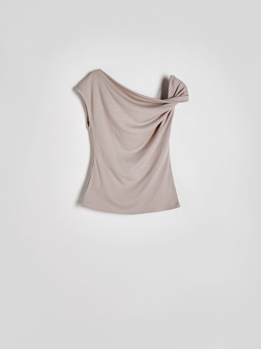 Top with shoulder knot - light grey - RESERVED - 4