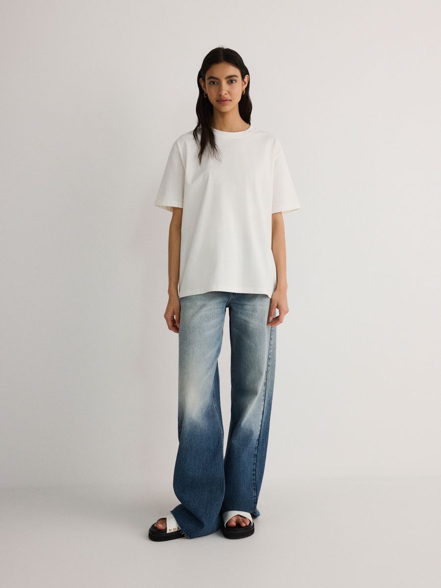Oversized T-shirt with print - cream - RESERVED - 2