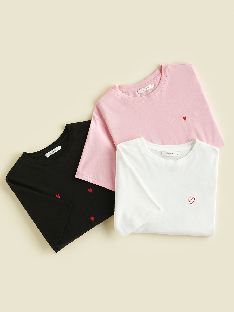 LADIES` T-SHIRT - crem - RESERVED