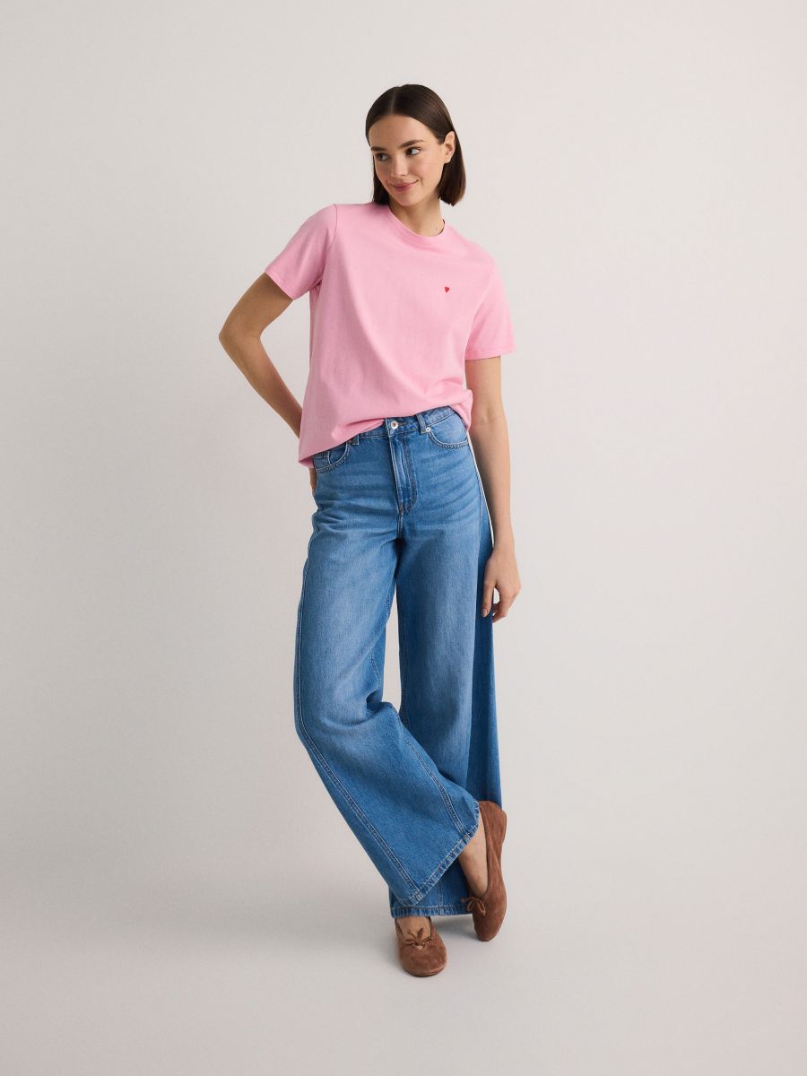 LADIES` T-SHIRT - pastel pink - RESERVED - 3