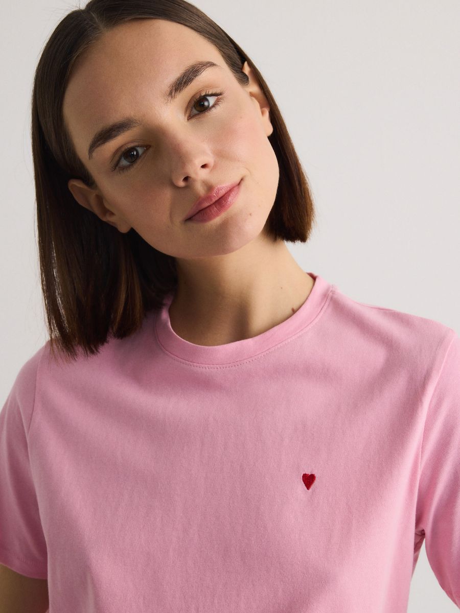 LADIES` T-SHIRT - pastel pink - RESERVED