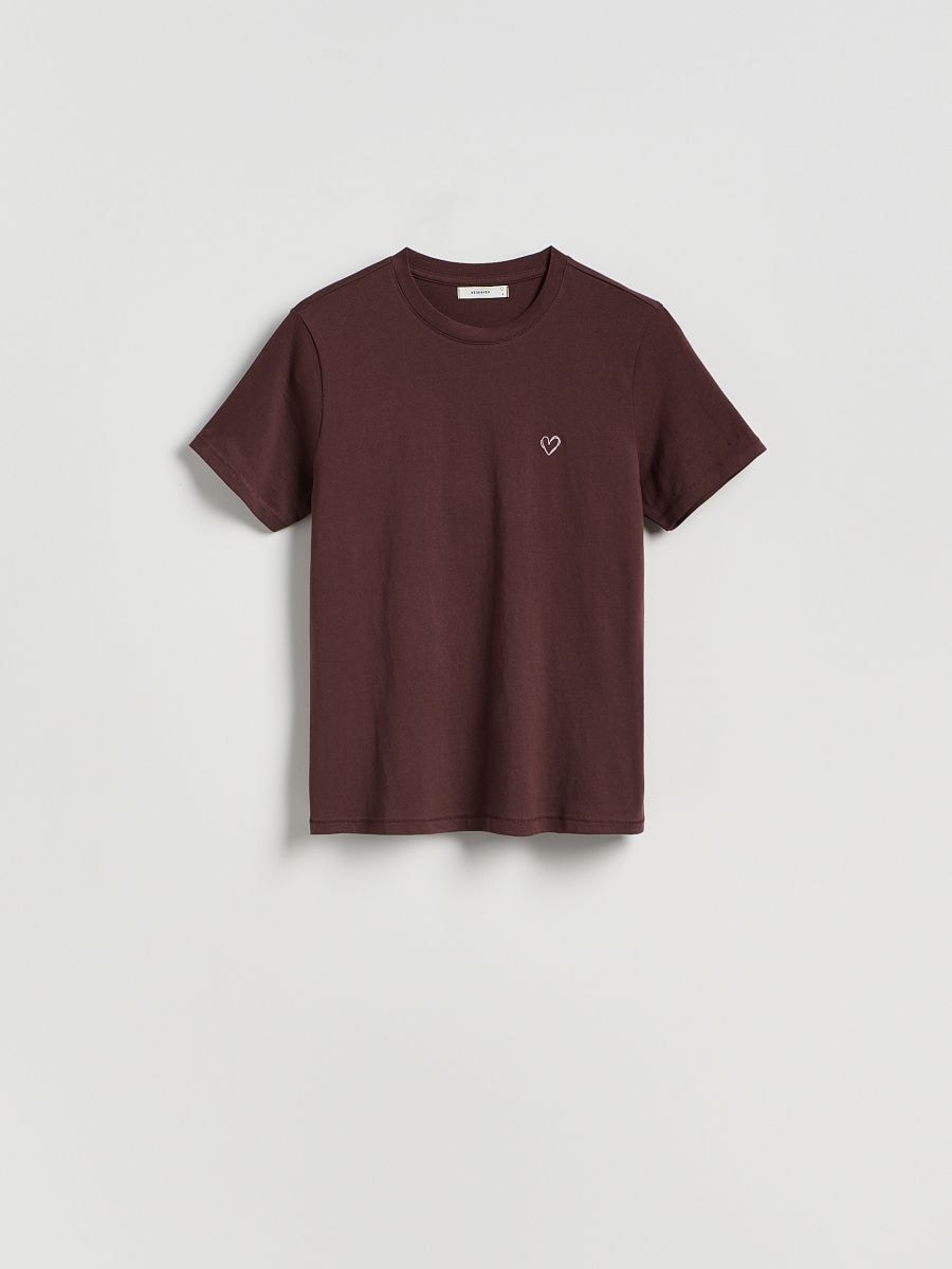 LADIES` T-SHIRT - dark brown - RESERVED