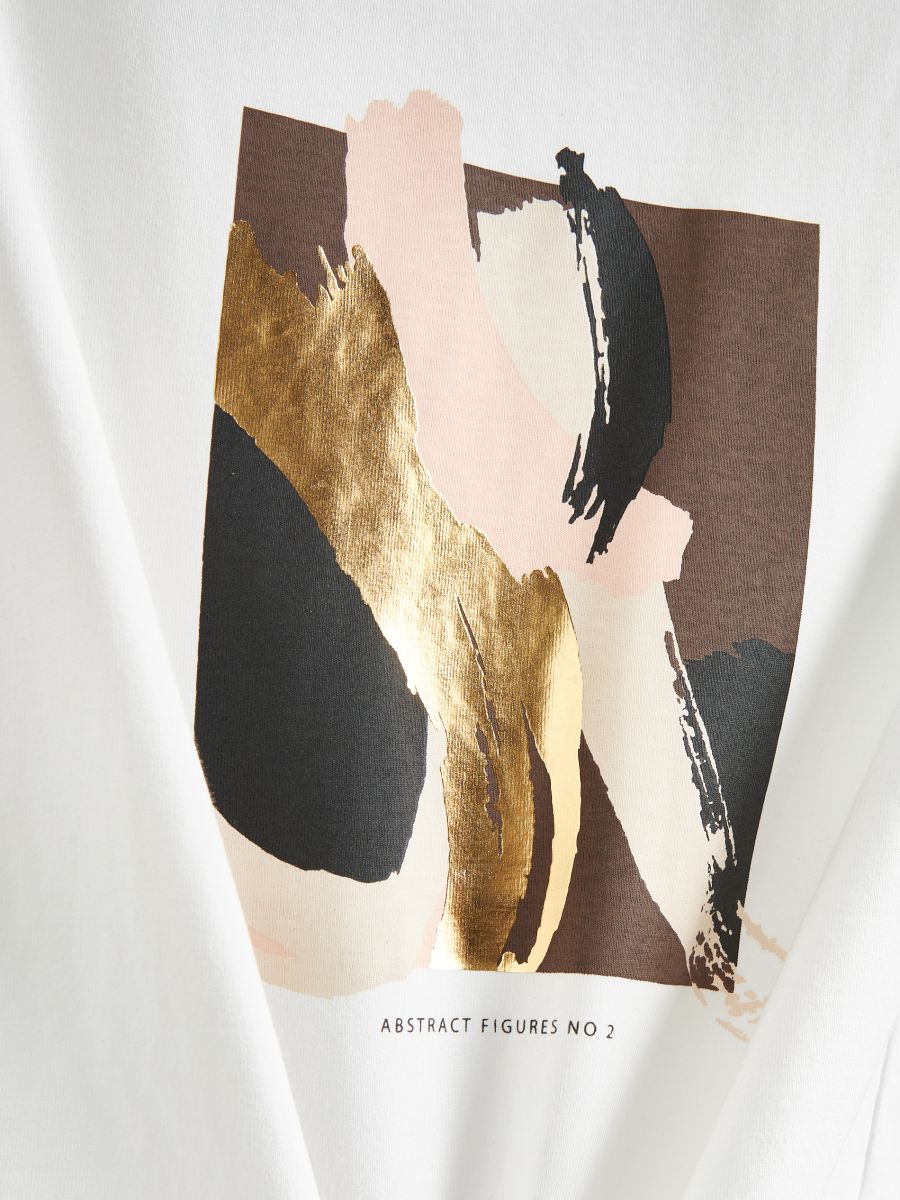 T-shirt with structural print - white - RESERVED - 2