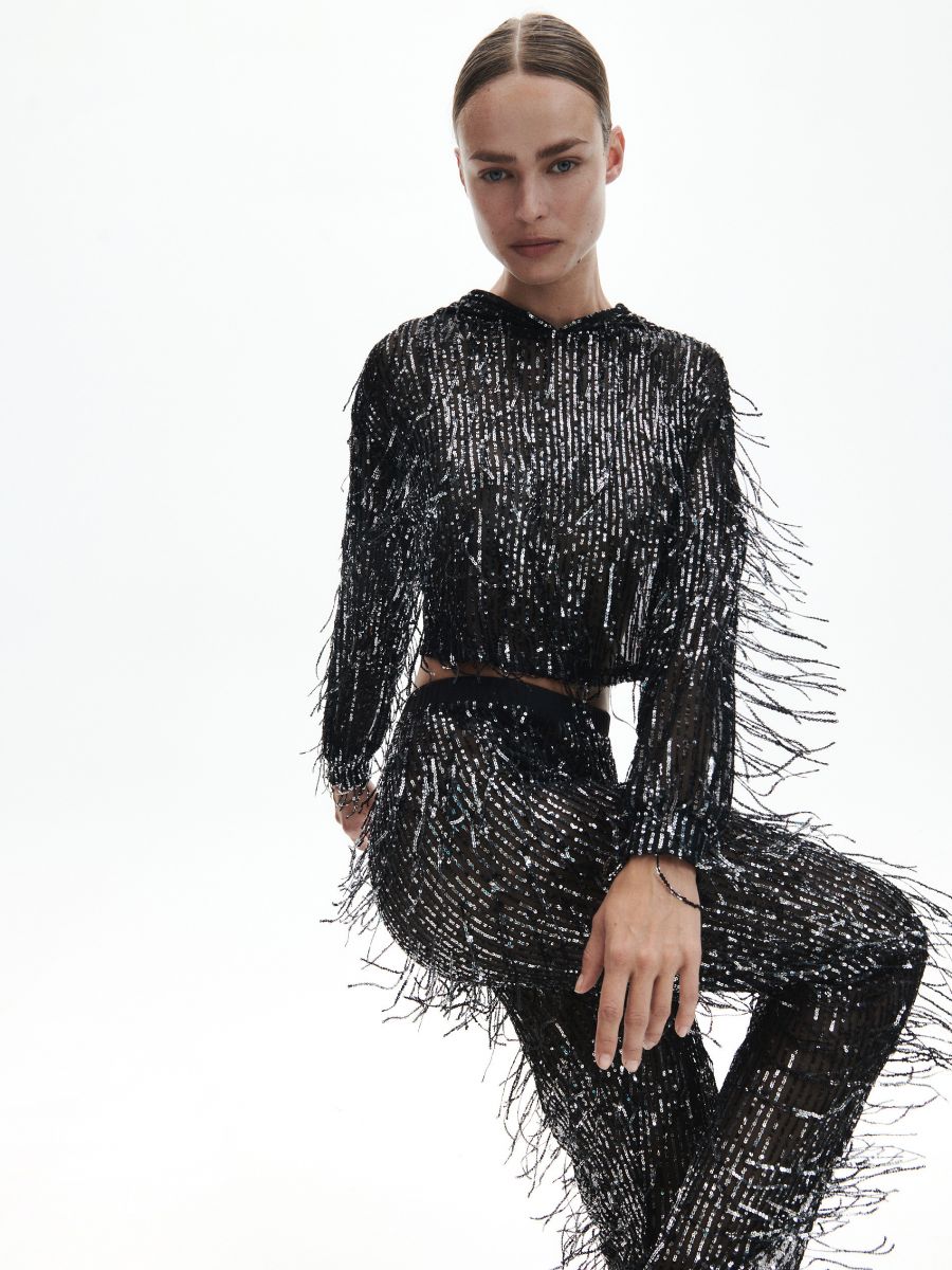 Sequin trousers - black - RESERVED - 2