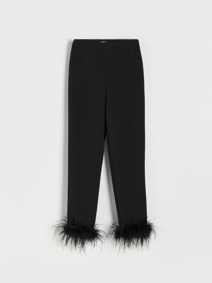 Trousers with faux feathers - black - RESERVED - 5