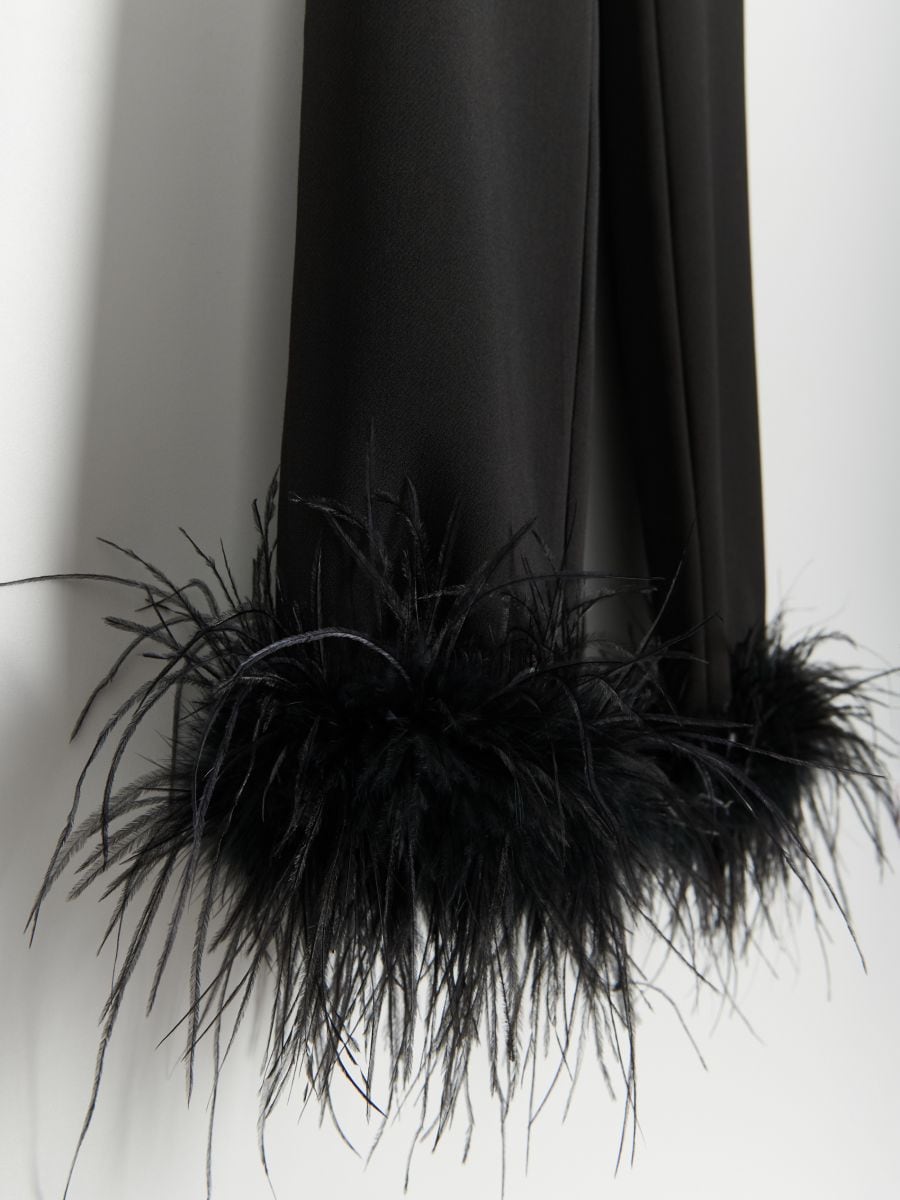 Trousers with faux feathers - black - RESERVED - 6