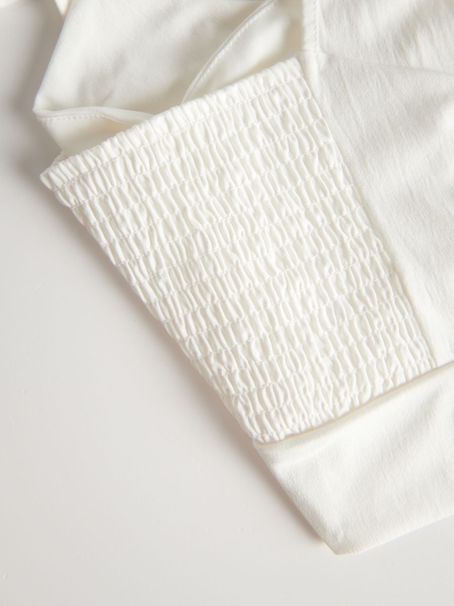Blouse with puff sleeves - white - RESERVED - 4