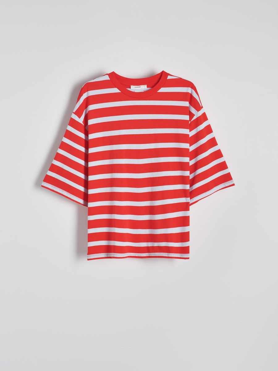 T-shirt w paski Kolor jasnoniebieski - RESERVED - ZS422-05X
