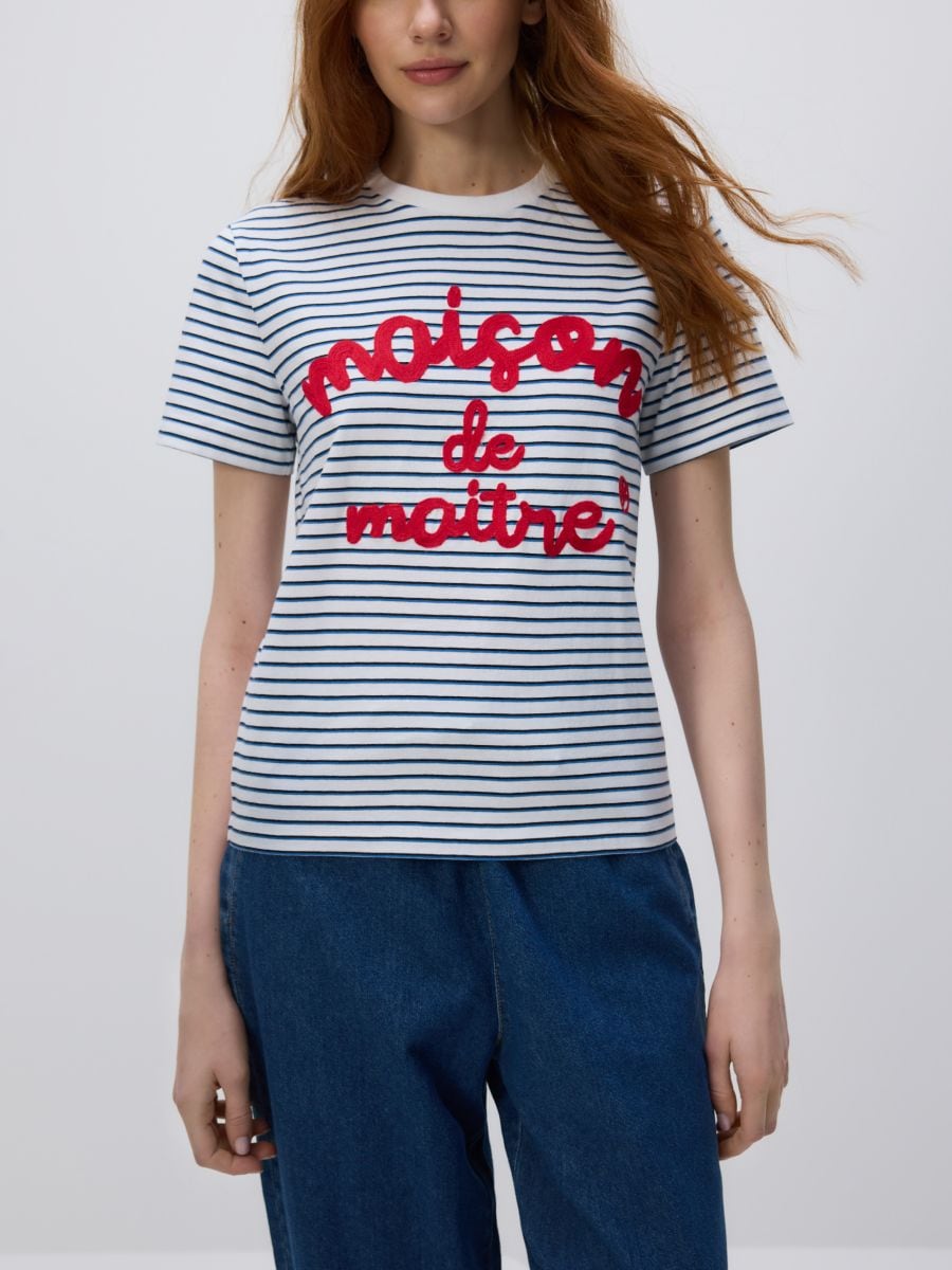 T-shirt with embroidery detailing - multicolor - RESERVED - 3