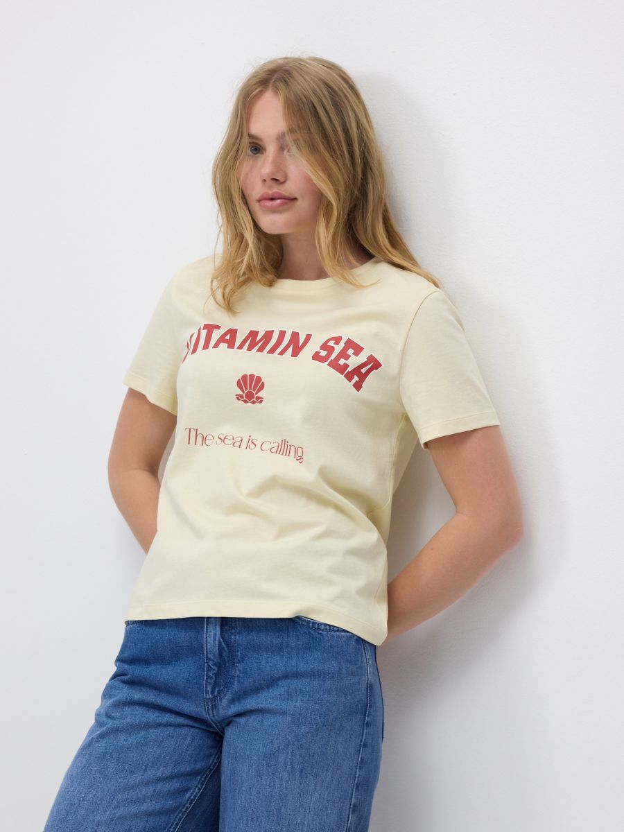 T-shirt with print - nude - RESERVED - 3