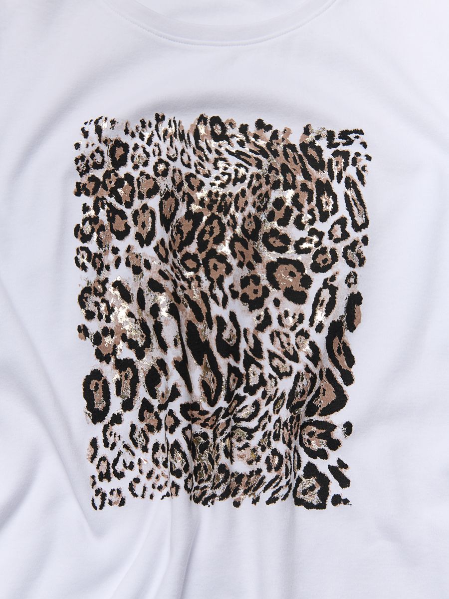 T-shirt with leopard print - white - RESERVED - 5