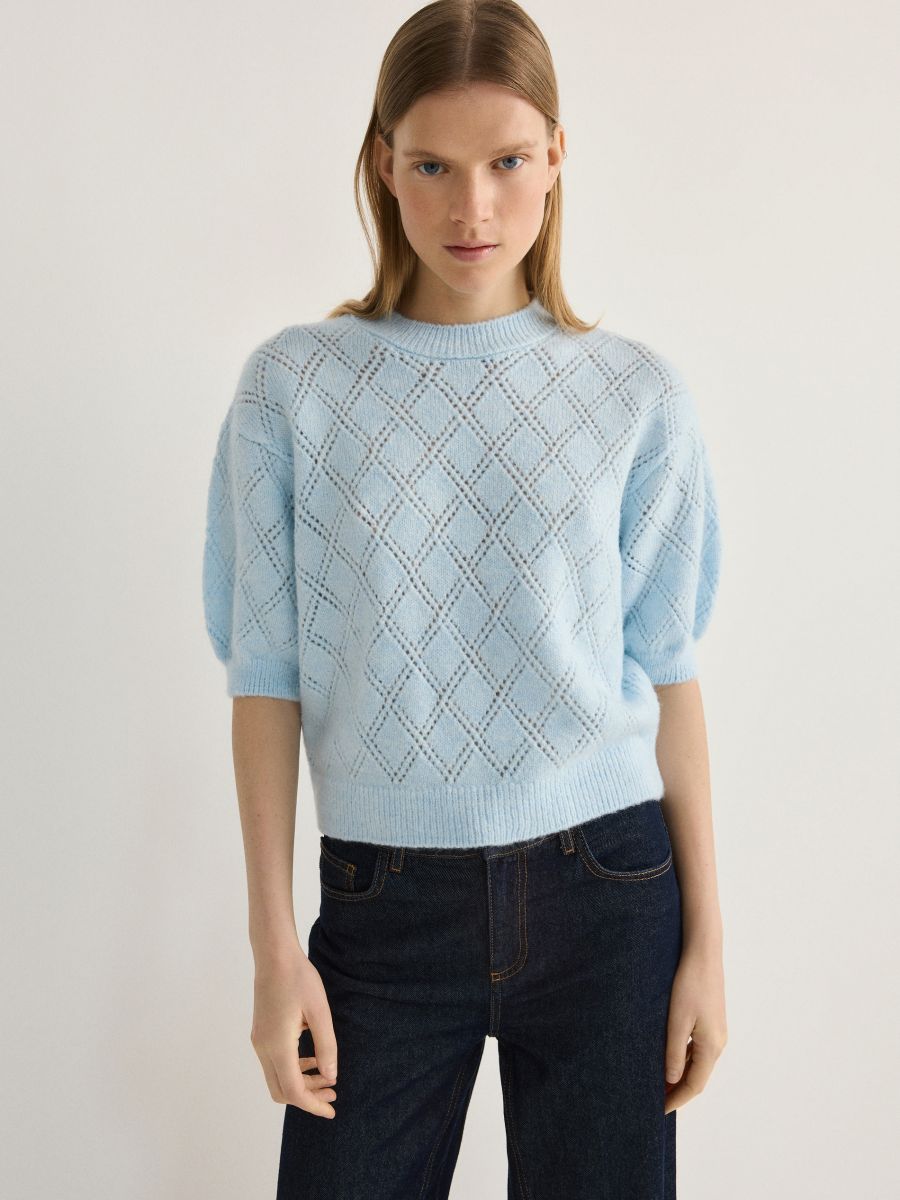 Openwork pattern jumper - pale blue - RESERVED - 3