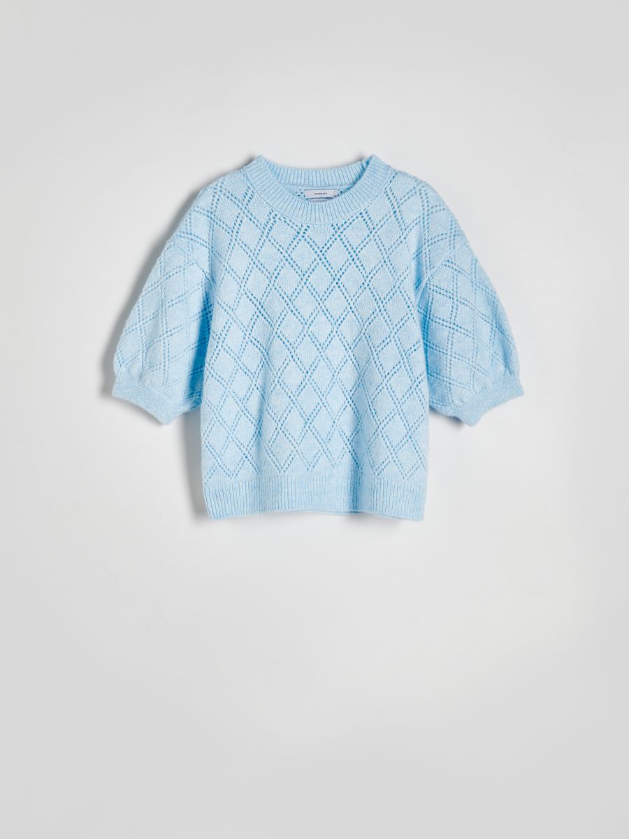 Openwork pattern jumper - pale blue - RESERVED - 4