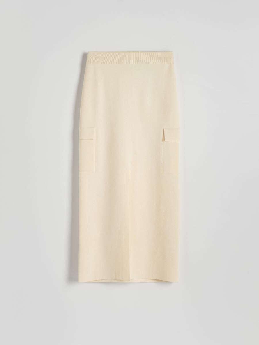 Jersey midi skirt Color nude - RESERVED - ZS779-02X