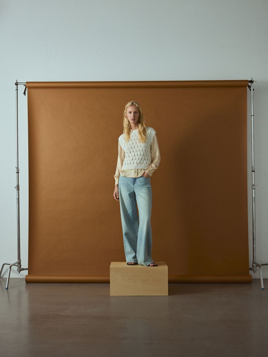 Pullunder mit Lochmuster - beige - RESERVED - 5