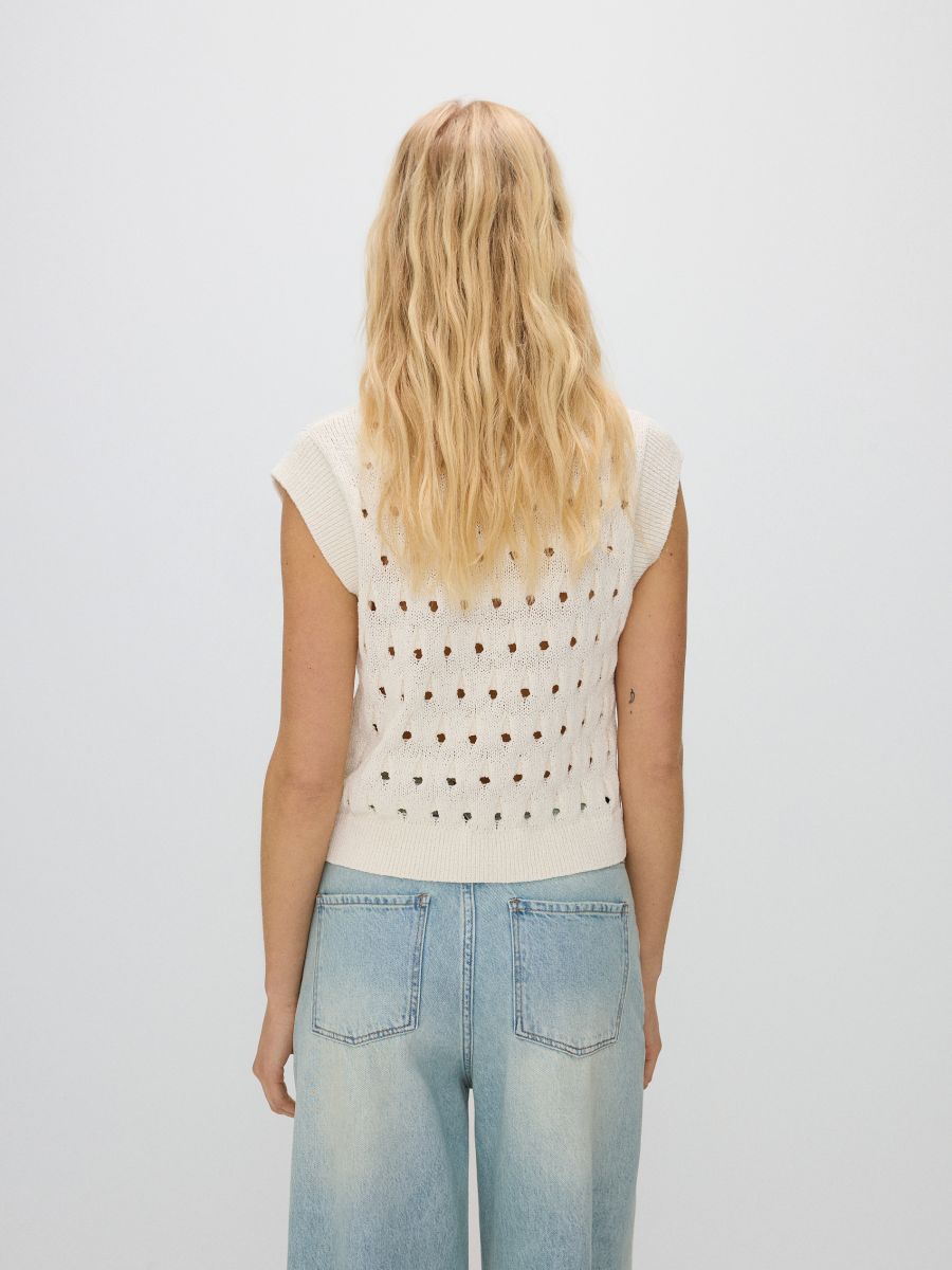 Pullunder mit Lochmuster - beige - RESERVED - 4