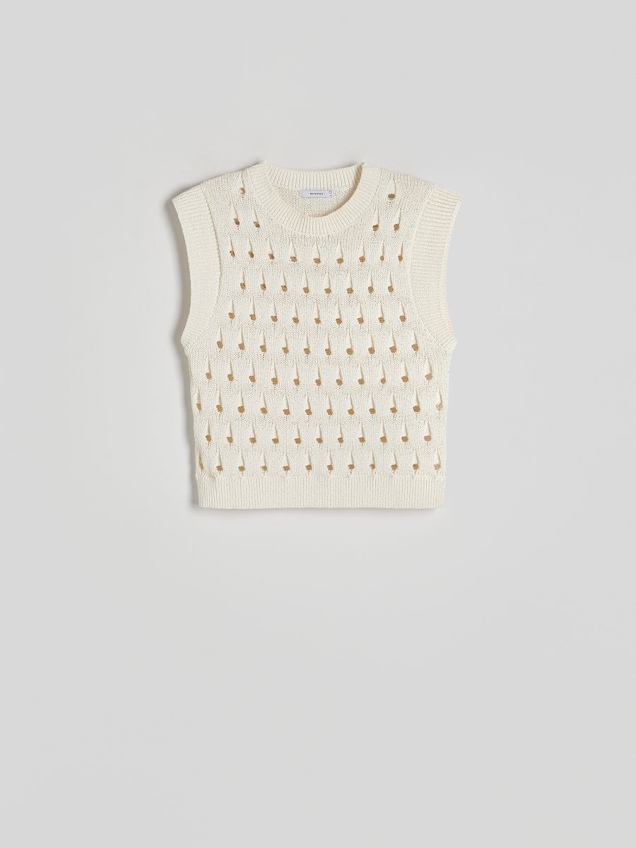 Pullunder mit Lochmuster - beige - RESERVED - 5