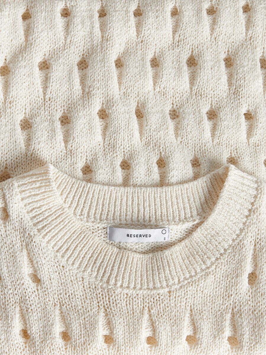 Pullunder mit Lochmuster - beige - RESERVED - 6