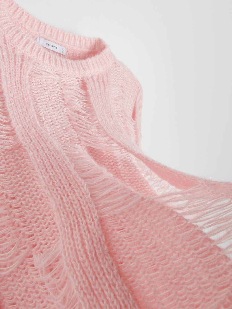 LADIES` SWEATER - pastel pink - RESERVED - 5