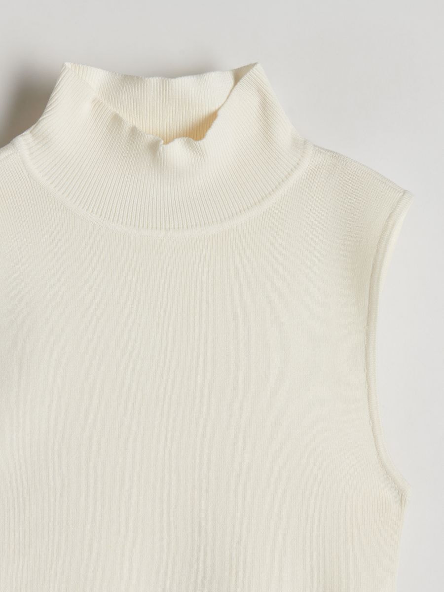 Blouse with stand up collar - cream - RESERVED - 2