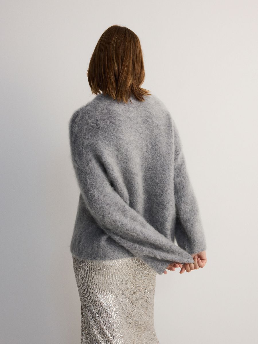 Jumper with wool and mohair blend - mid grey - RESERVED - 4