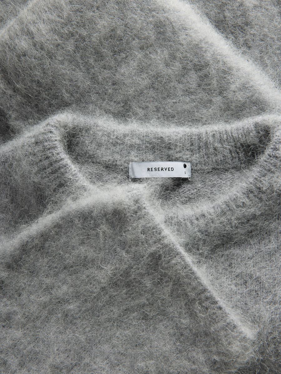 Jumper with wool and mohair blend - mid grey - RESERVED - 6