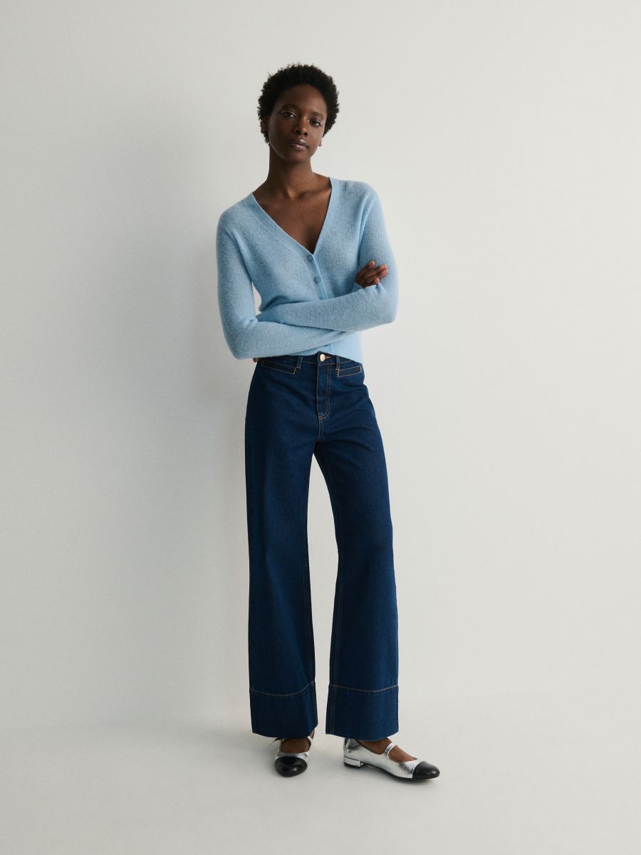Button down cropped jumper - pale blue - RESERVED - 3