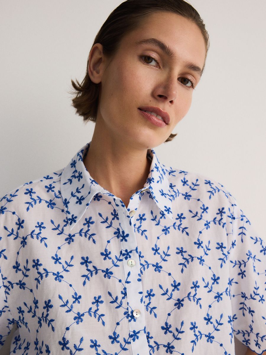 Blouse with embroidery Color pale blue - RESERVED - ZT351-05X