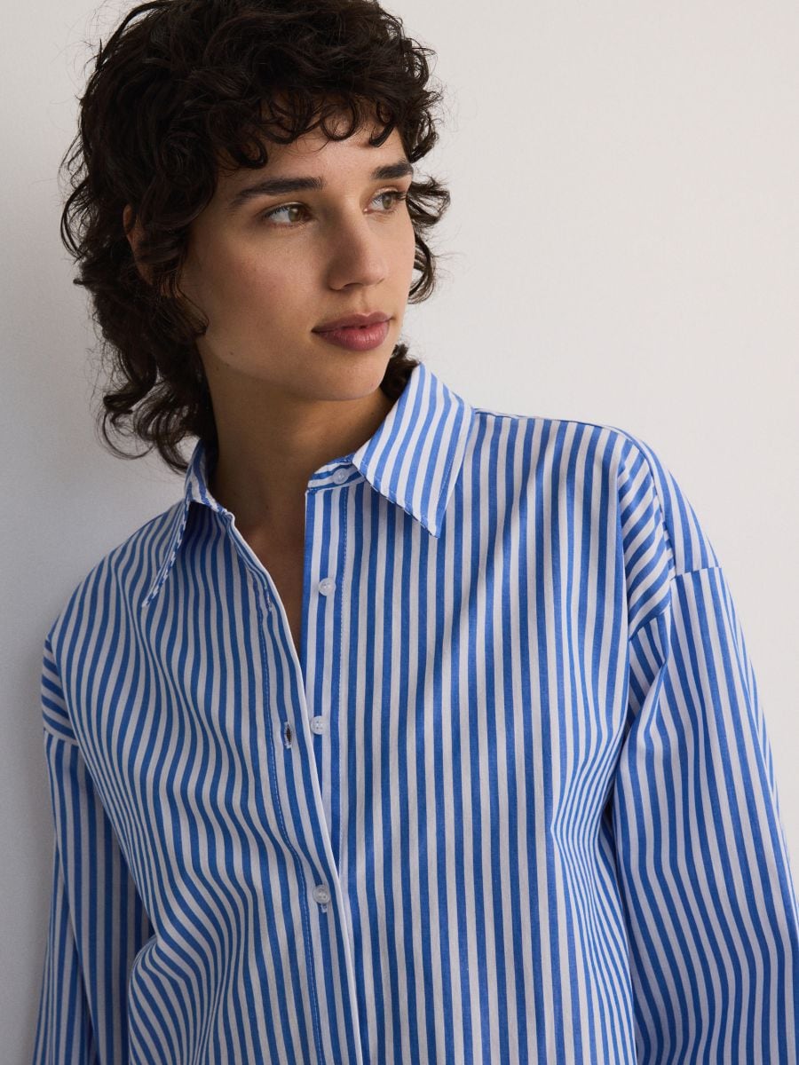Camicia oversize a righe - blu - RESERVED - 3
