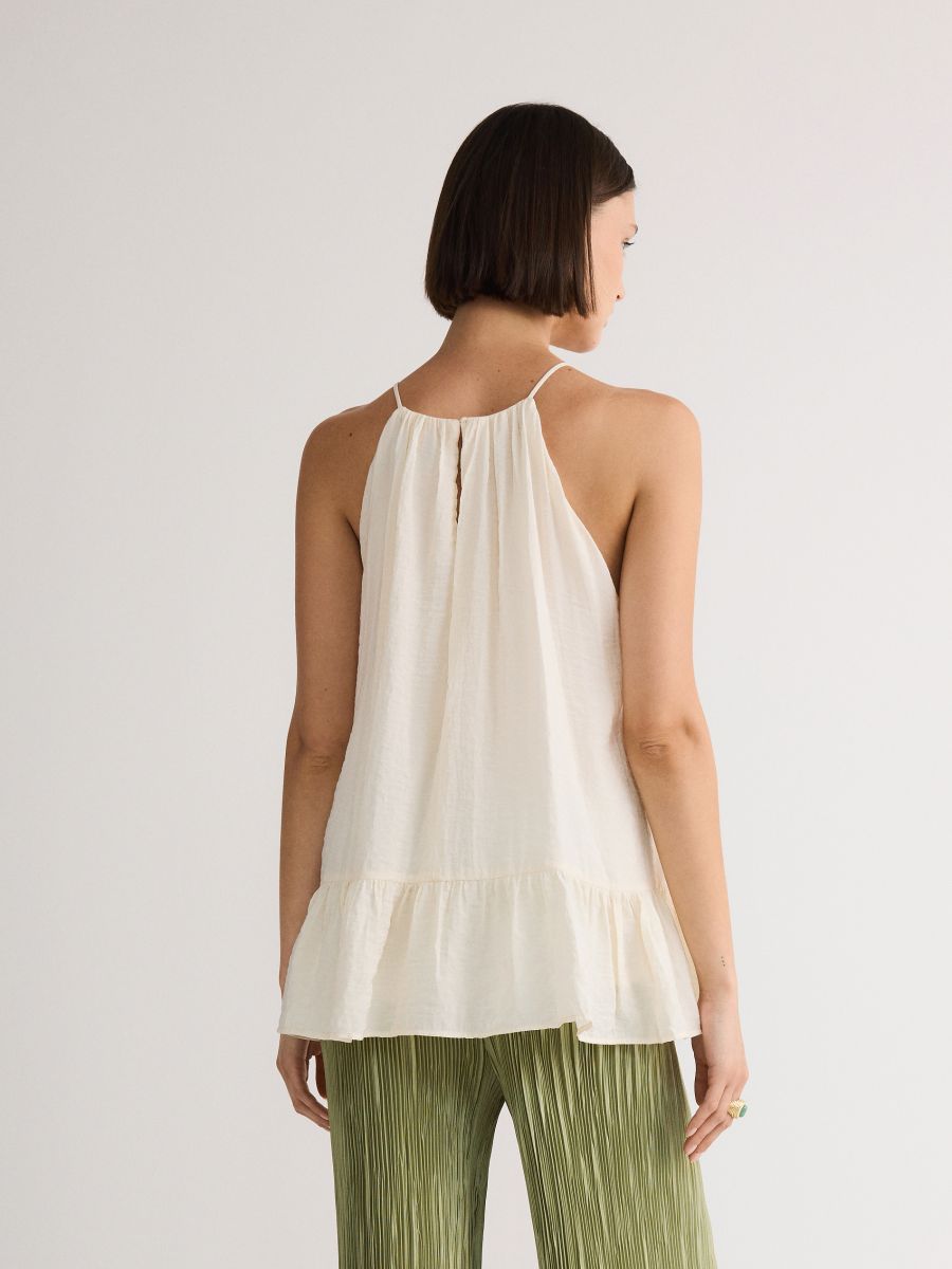 Blouse with peplum hem - nude - RESERVED - 4