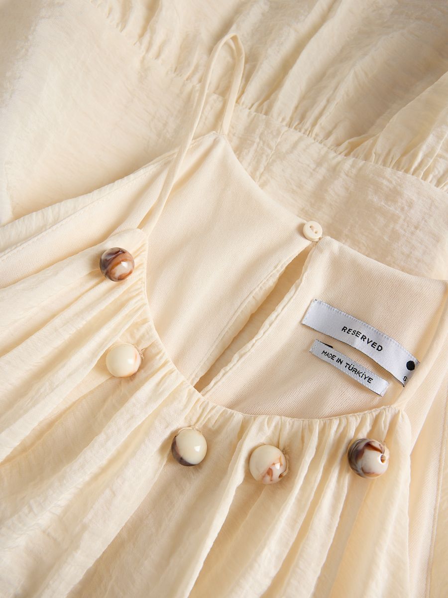 Blouse with peplum hem - nude - RESERVED - 6
