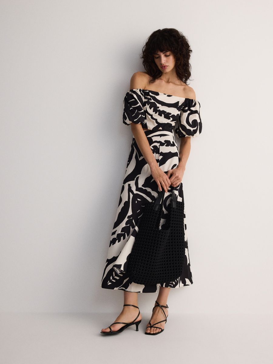 Blouse with puff sleeves - multicolor - RESERVED - 2