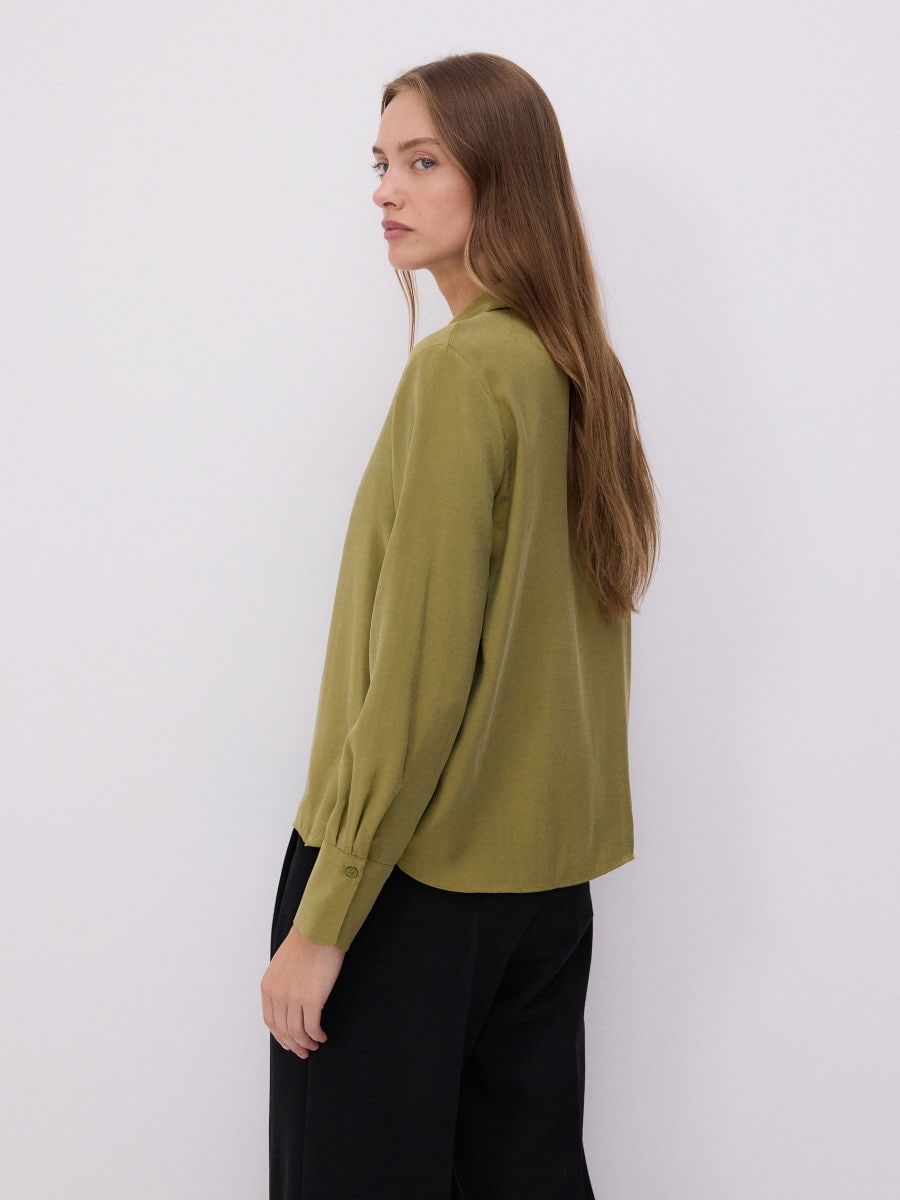 Blouse with collar - light olive - RESERVED - 4