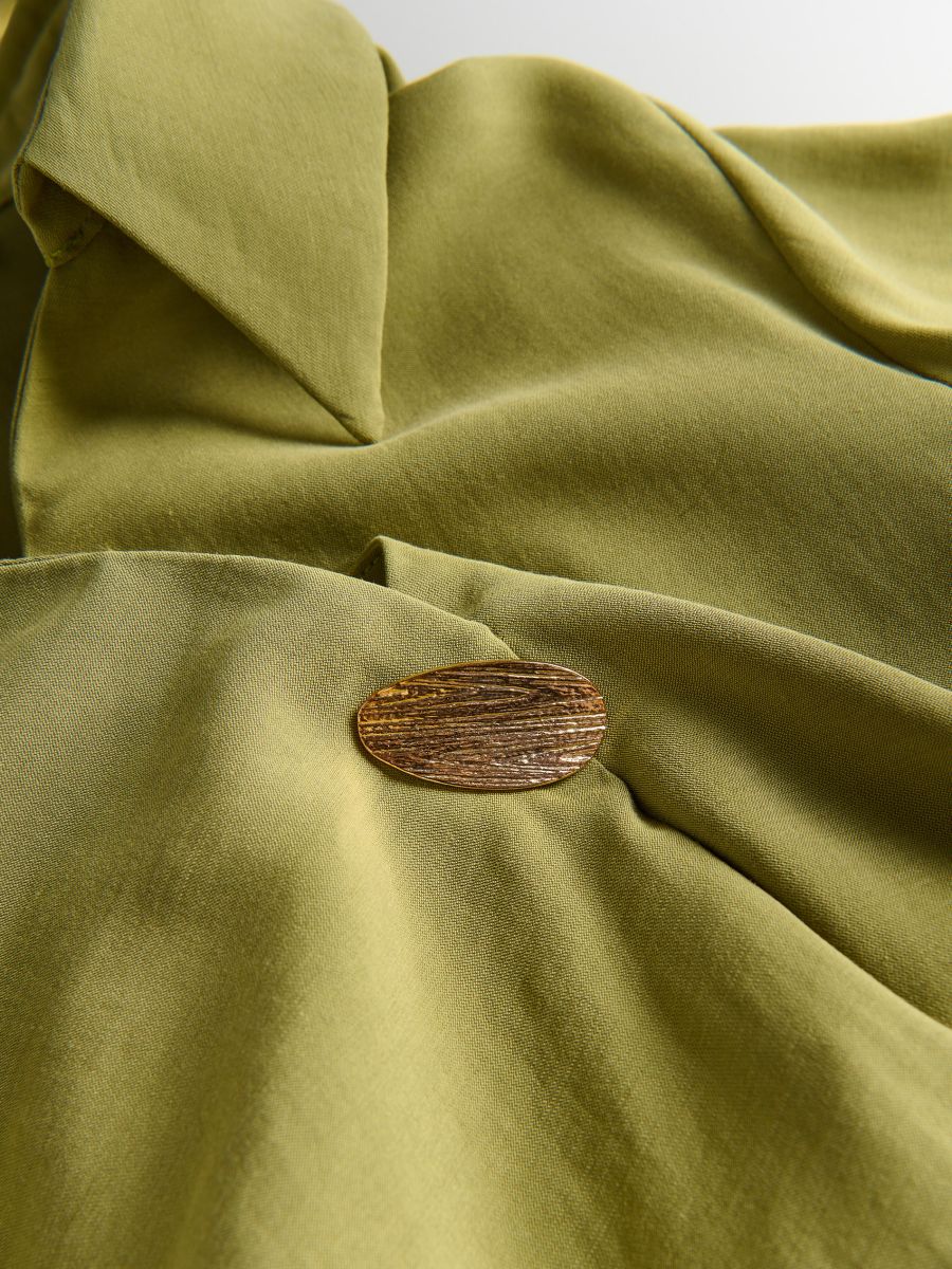 Blouse with collar - light olive - RESERVED - 6