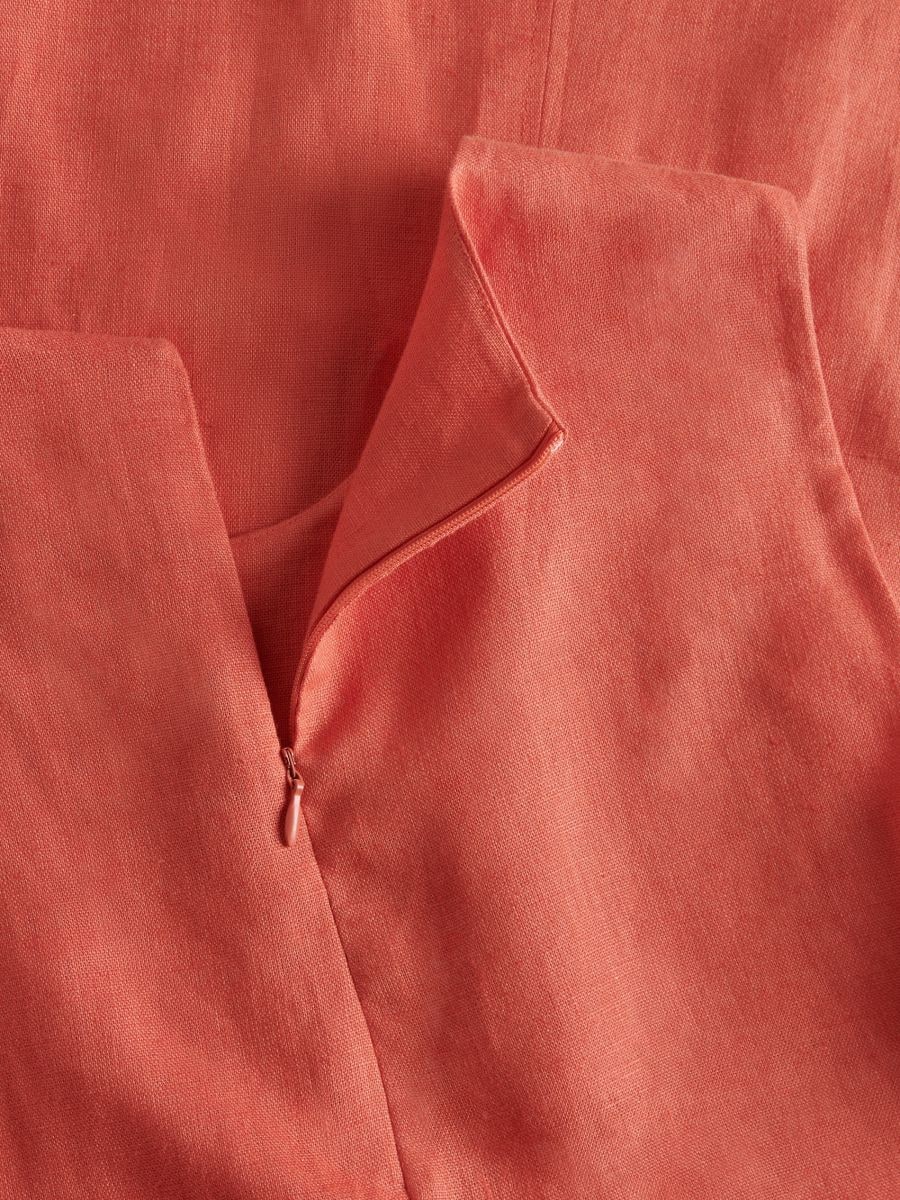Rochie din in - oranj-mandarină - RESERVED - 6