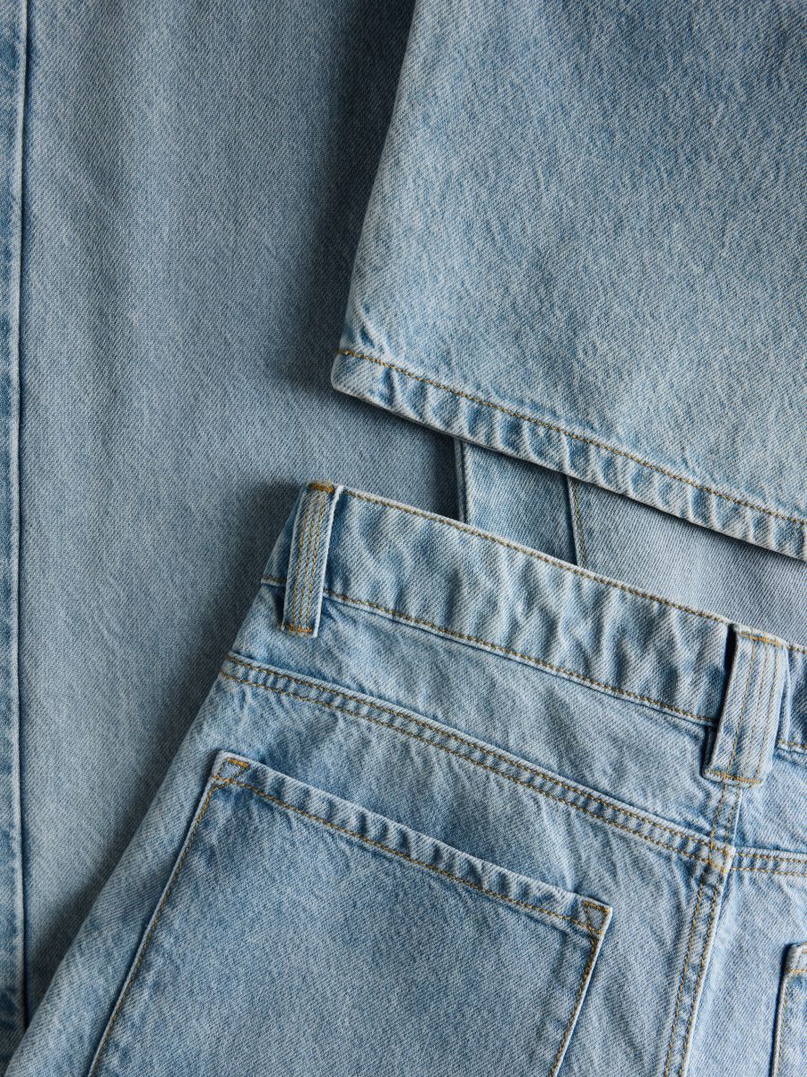 Straight jeans with stitching - blue - RESERVED - 7