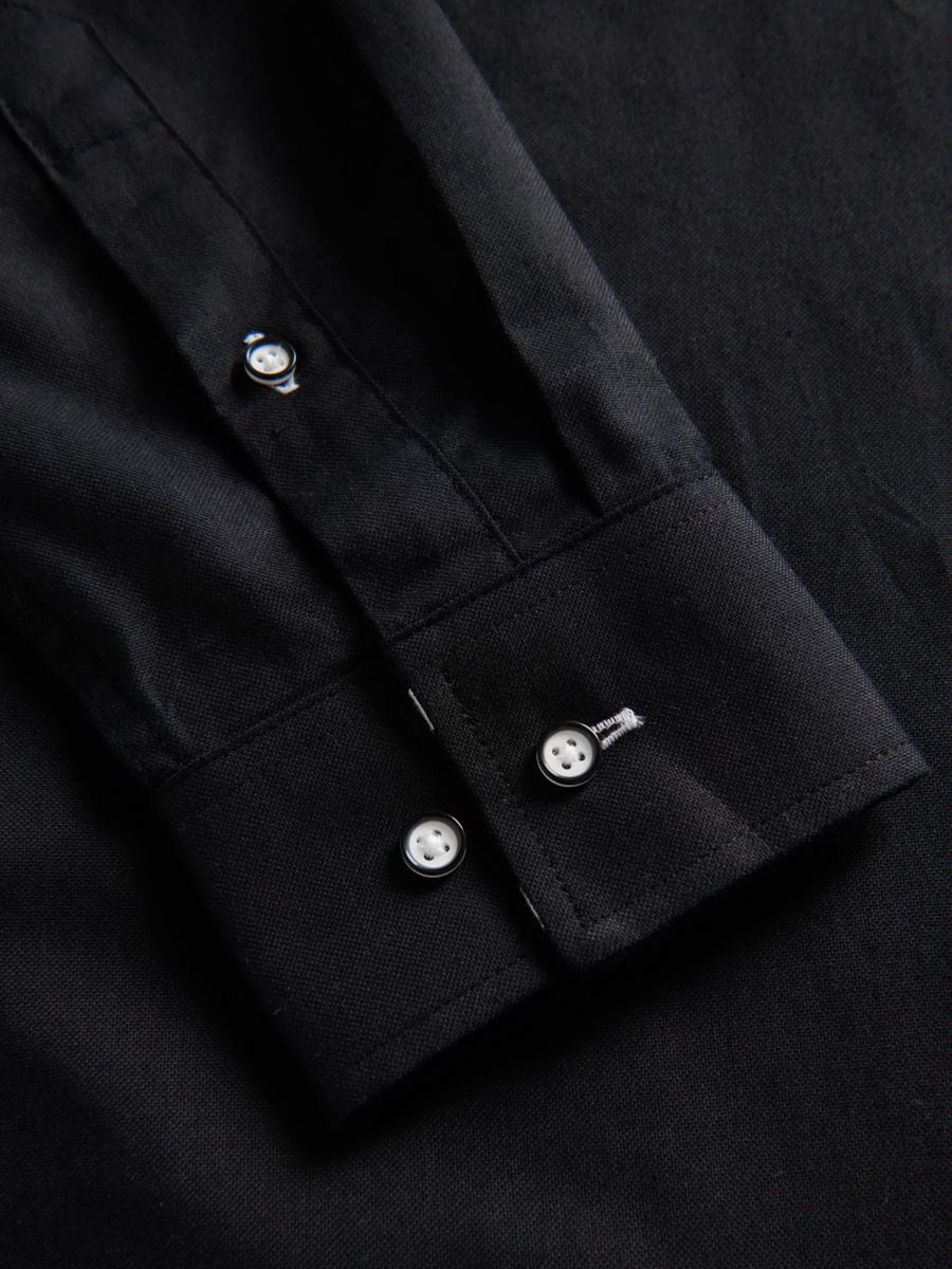 Košile slim fit se stojáčkem - černý - RESERVED - 2