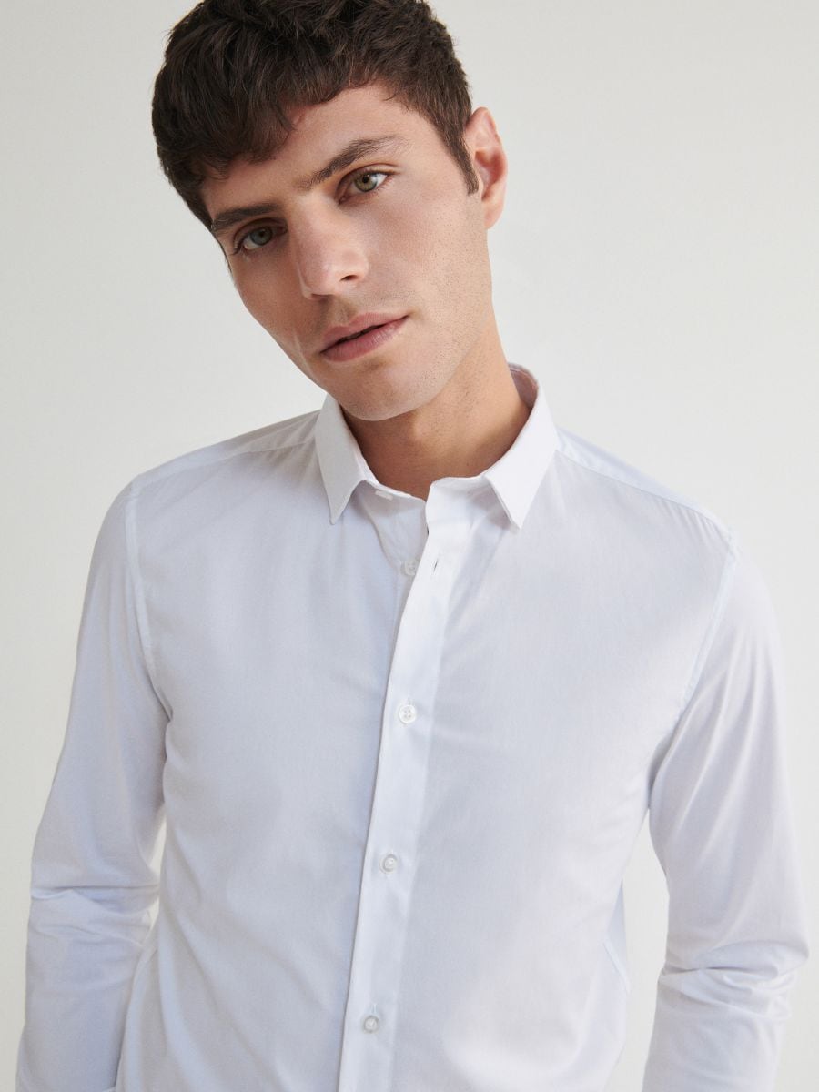 Slim fit shirt - white - RESERVED