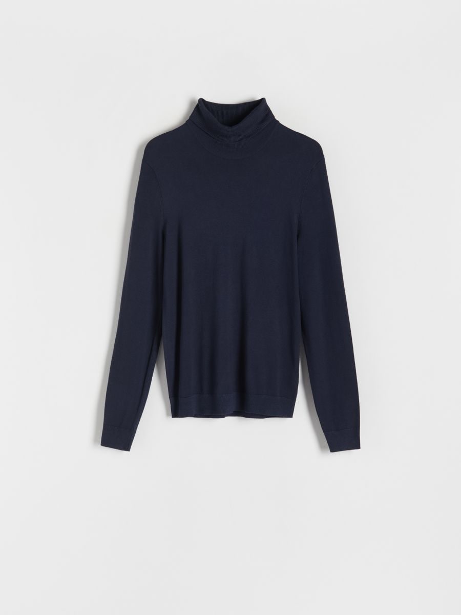 Viscose blend turtleneck - navy - RESERVED - 4