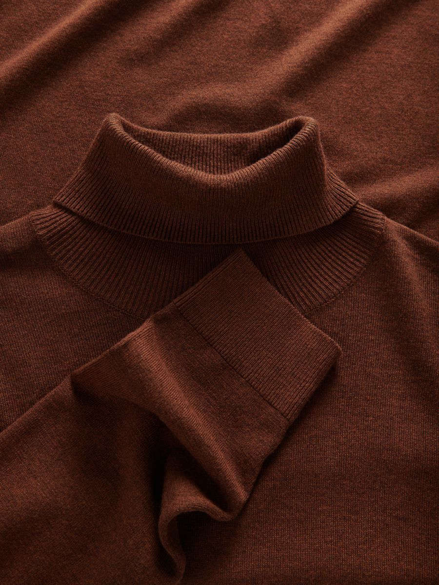 Viscose blend turtleneck - brown - RESERVED - 2