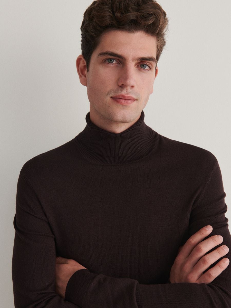 Viscose blend turtleneck - mahogany - RESERVED - 3