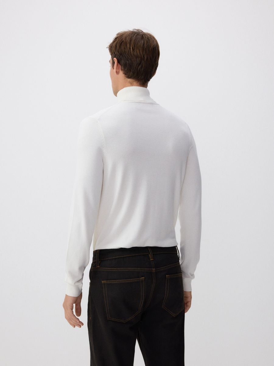 Viscose rich turtleneck - cream - RESERVED - 4