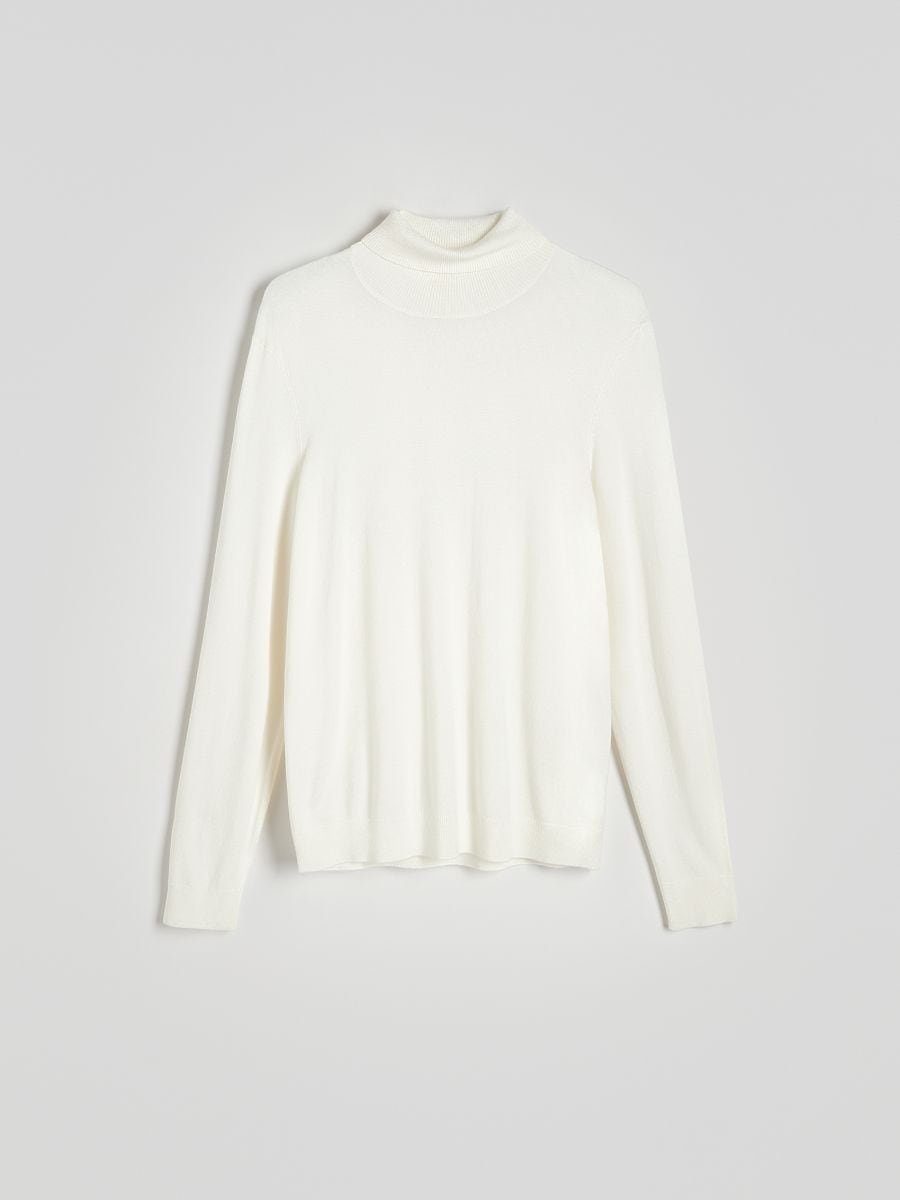 Viscose rich turtleneck - cream - RESERVED - 5