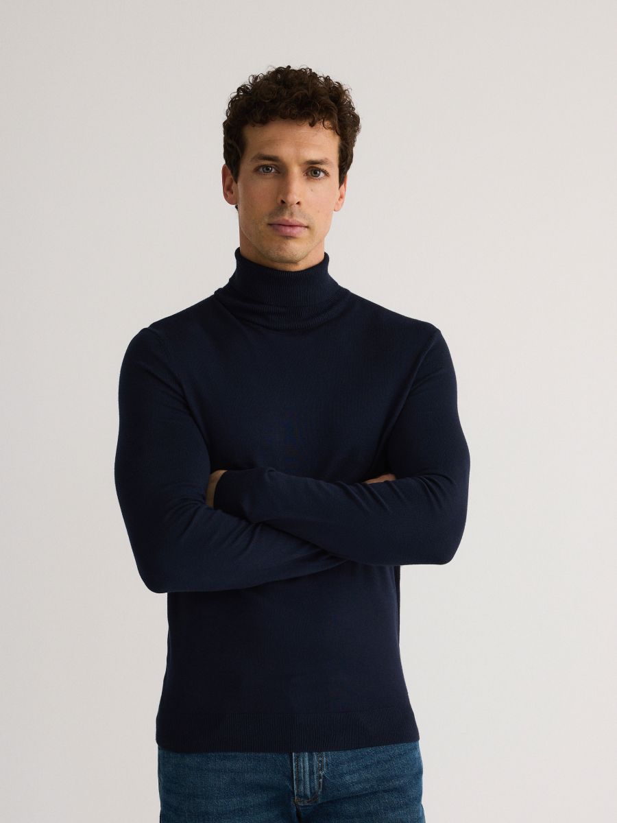 Viscose rich turtleneck - navy - RESERVED - 2