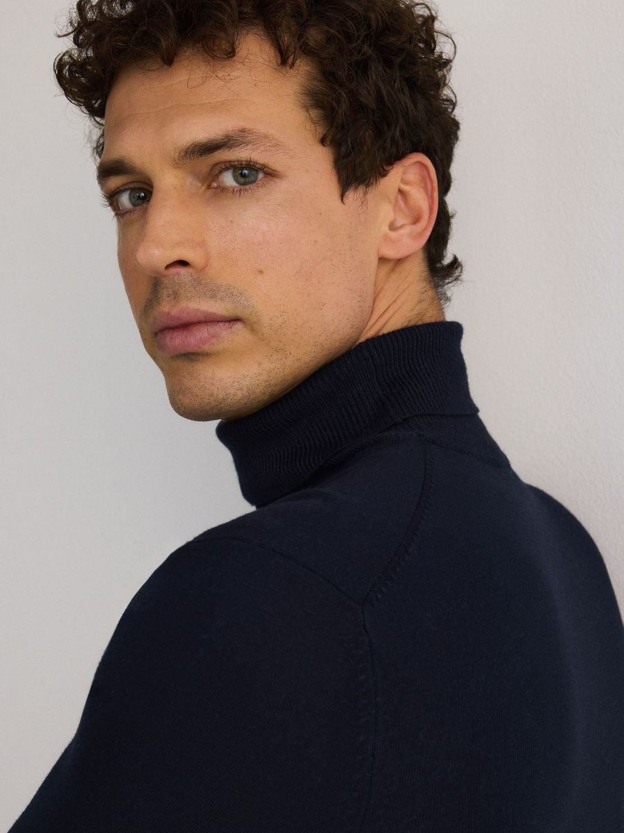 Viscose rich turtleneck - navy - RESERVED - 3