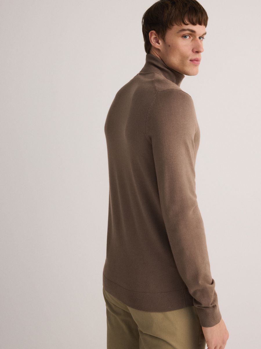 Viscose rich turtleneck - coffee - RESERVED - 4